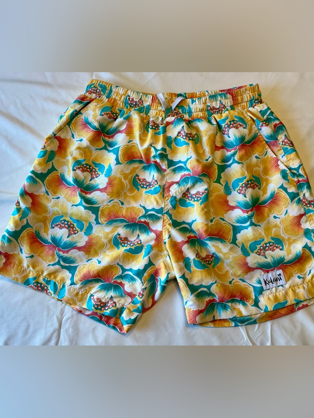Kulani Kinis Tropical Floral Swim Trunks Size Small